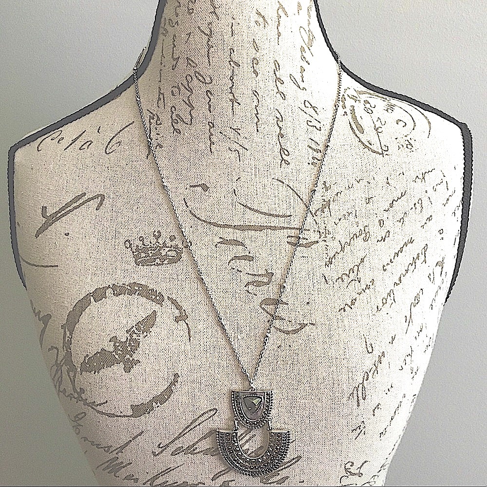 NWT Lucky Brand Pave Arch Pendant Necklace Bohemian RARE